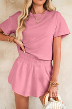 Load image into Gallery viewer, Cropped Tee and Ruffle High Waist Skort Set