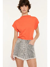 Load image into Gallery viewer, KanCan High Rise Fray Hem Shorts-Leopard