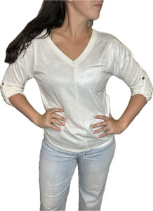 Metallic Long Sleeve Top