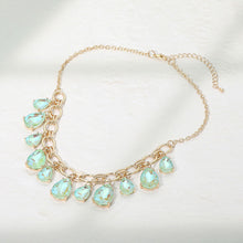 Load image into Gallery viewer, Cushion Teardrop Cluster Drop Station Necklace