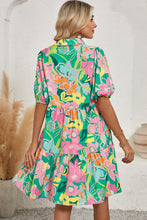 Load image into Gallery viewer, Floral Puff Sleeve Buttoned Babydoll Dress