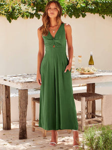 Ladies String Shoulder Overall Sleeveless Jumpsuit