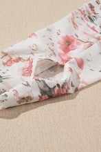 Load image into Gallery viewer, Floral Print Mesh Mock Neck Top