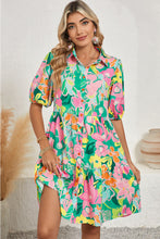 Load image into Gallery viewer, Floral Puff Sleeve Buttoned Babydoll Dress