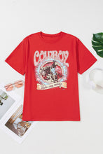 Load image into Gallery viewer, Tomato Red COWBOY Vintage Graphic Loose Tee