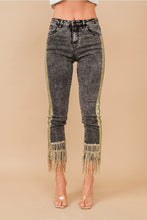 Load image into Gallery viewer, Blue B Side Sequin/Fringe Jean
