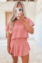 Load image into Gallery viewer, Cropped Tee and Ruffle High Waist Skort Set