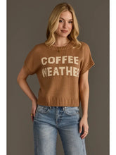 Load image into Gallery viewer, Coffee Weather Short Sleeve Sweatshirt-Light Brown