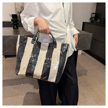 Load image into Gallery viewer, Striped Large Tote Bag