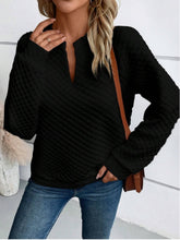 Load image into Gallery viewer, Notched Long Sleeve Sweatshirt