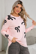 Load image into Gallery viewer, Light Pink Bow Sweater