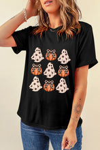 Load image into Gallery viewer, Halloween Graphic Round Neck Short Sleeve T-Shirt