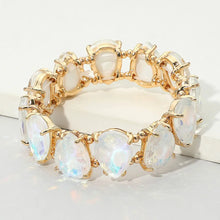 Load image into Gallery viewer, Teardrop Glass Stone Cluster Stretch Bracelet