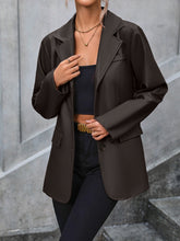 Load image into Gallery viewer, Pocketed Button Up Collared Neck Blazer