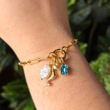 Load image into Gallery viewer, Sorrelli Seahorse Charm Tennis Bracelet-Blue