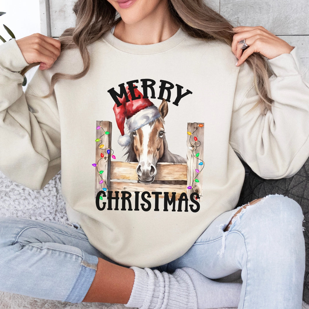 Merry Christmas Horse Sweatshirt