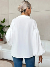 Load image into Gallery viewer, Lantern Sleeve V Neck Blouse