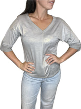 Load image into Gallery viewer, Metallic Long Sleeve Top