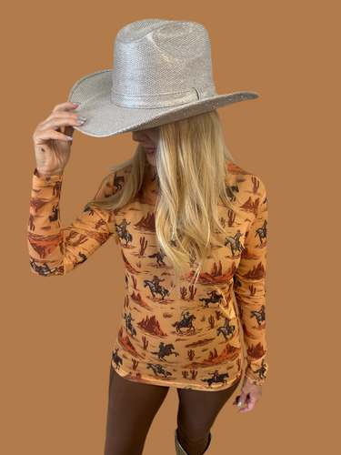 Mesh Long Sleeve Horse Top