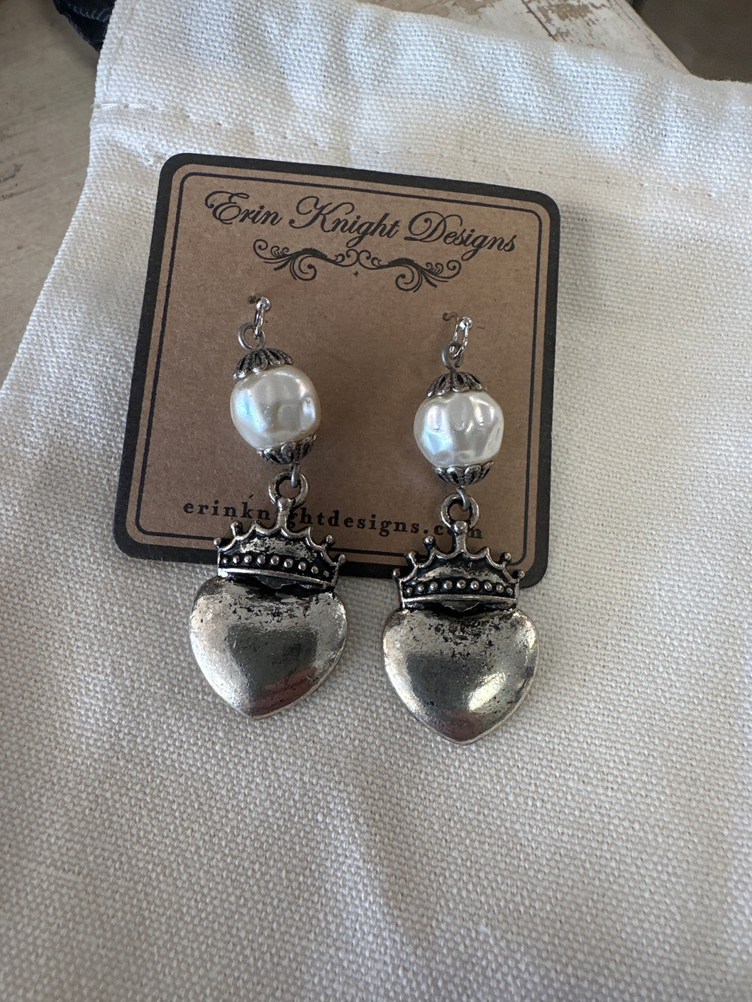 Erin Knight Designs Crown Heart Earrings