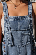 Load image into Gallery viewer, Stone Blue Distressed Overalls