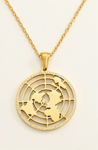 Flat Earth Pendant Necklace