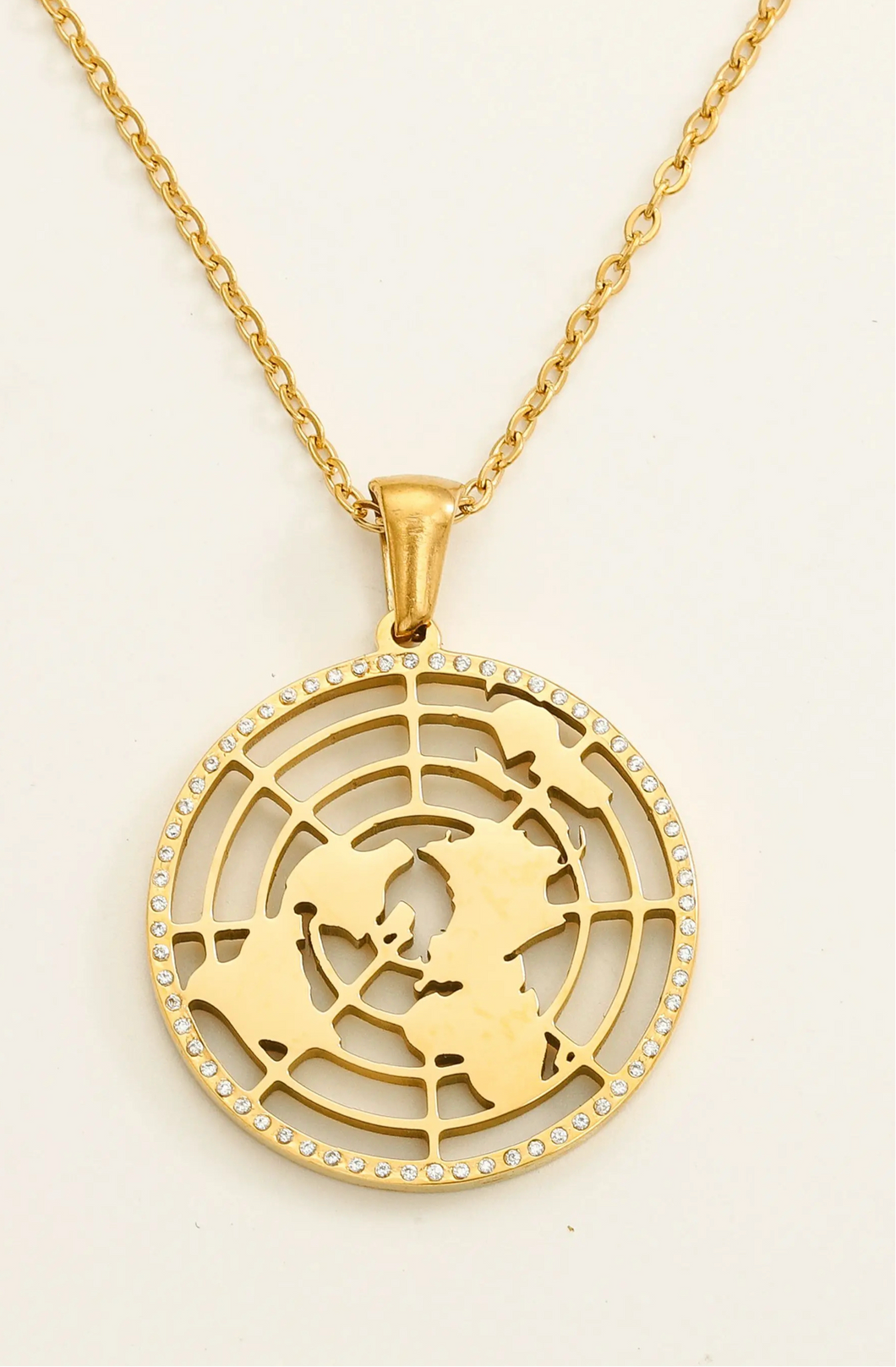 Flat Earth Pendant Necklace
