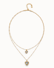 Load image into Gallery viewer, UNOde50 Multi-layer pendant link chain necklace with crystal-Gold