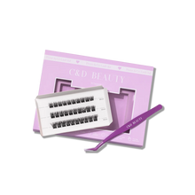 Load image into Gallery viewer, C&amp;D Beauty Allure Press &amp; Go Lashes With Tweezer-Black