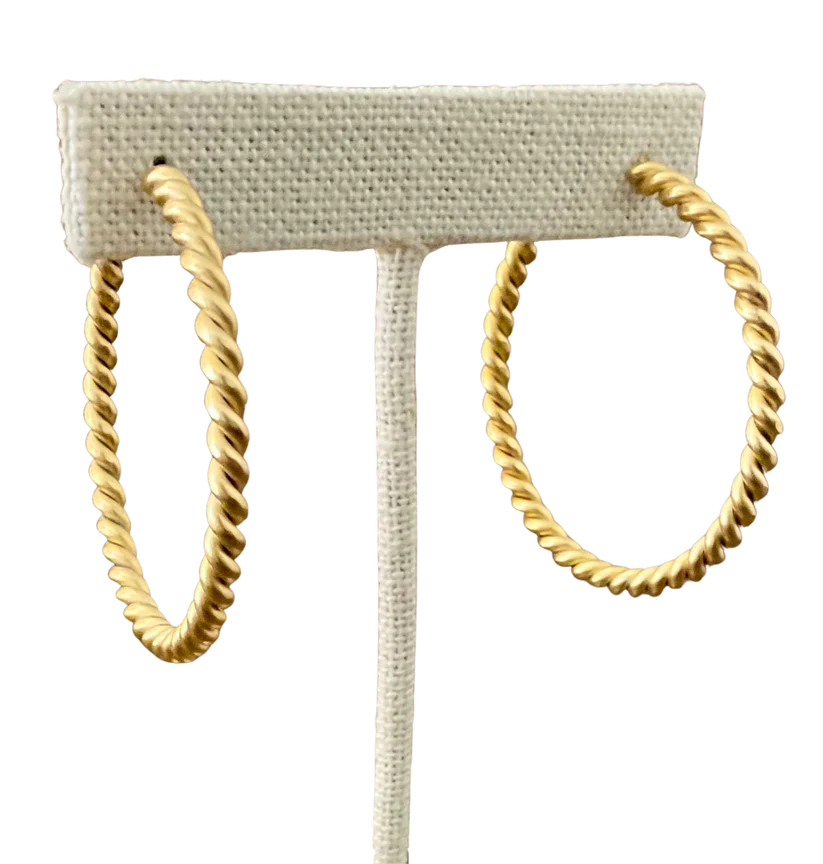 EKD Earrings Roped Hoop