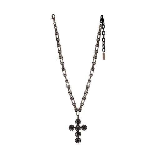Tova Madonna Cross Necklace-Jet