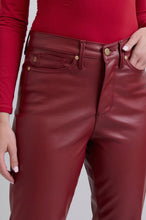 Load image into Gallery viewer, Judy Blue Red Faux Leather Tummy Control High Waisted Pant-Straight Leg