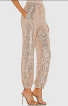 Load image into Gallery viewer, Rose Gold Sequin Joggers