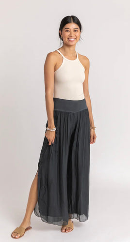 Made In Italy Solid Silk Pants- One Size