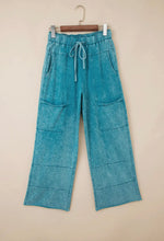 Load image into Gallery viewer, Mineral Washed High Waist Wide Leg Cargo Pant