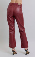 Load image into Gallery viewer, Judy Blue Red Faux Leather Tummy Control High Waisted Pant-Straight Leg
