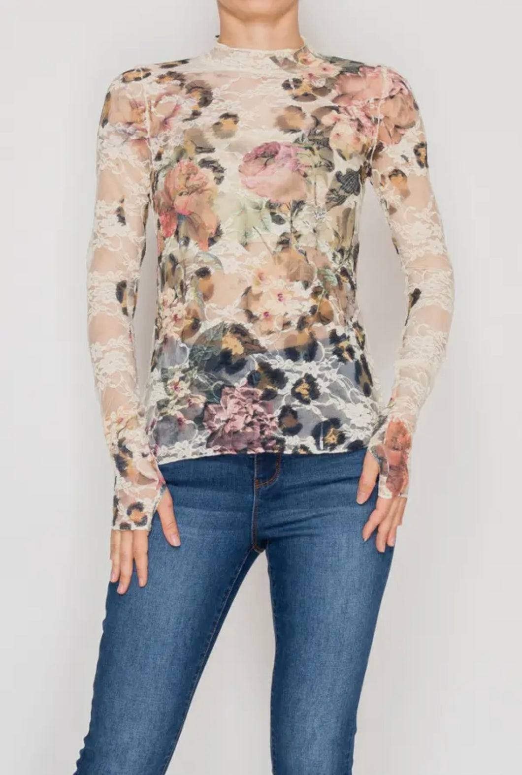 Flower Mesh Lace Top