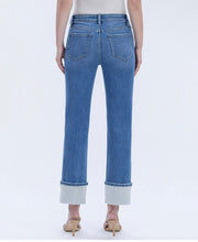 Load image into Gallery viewer, Vervet High Rise Slim Straight With Cuffed Stone Jeans