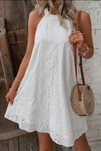 Load image into Gallery viewer, Boho Eyelet Halter Dress