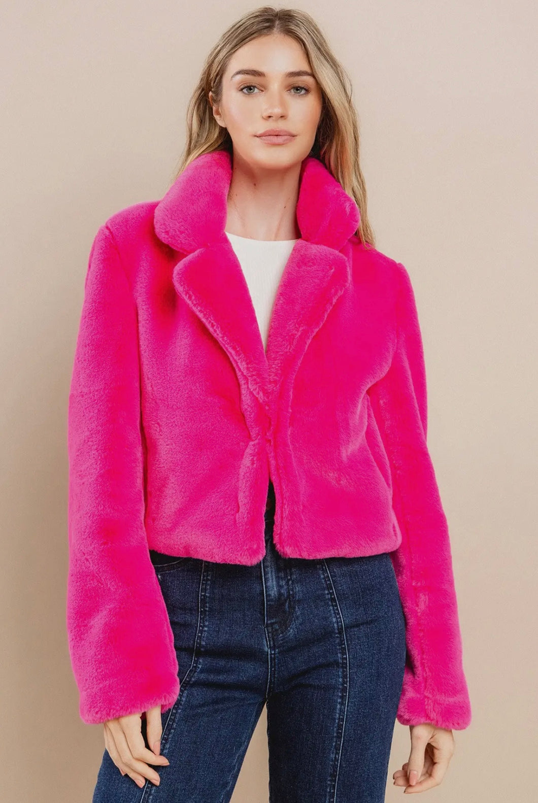 Hot Pink Fur Jacket