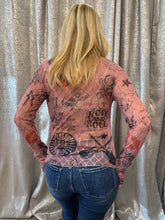 Load image into Gallery viewer, Rock N Roll Long Sleeve Lace Mesh Top