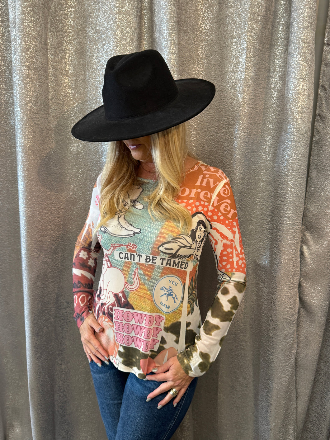 Howdy Long Sleeve Mesh Top