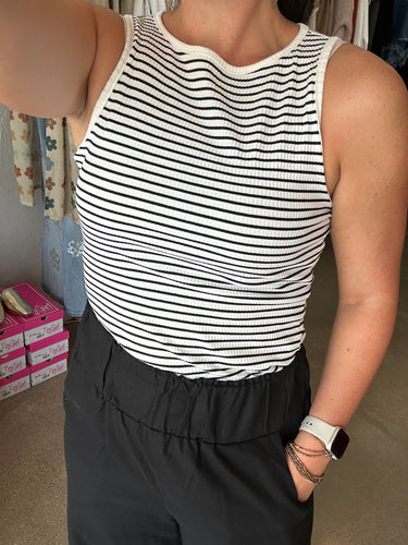 Stripped ribbed Sleeveless Top