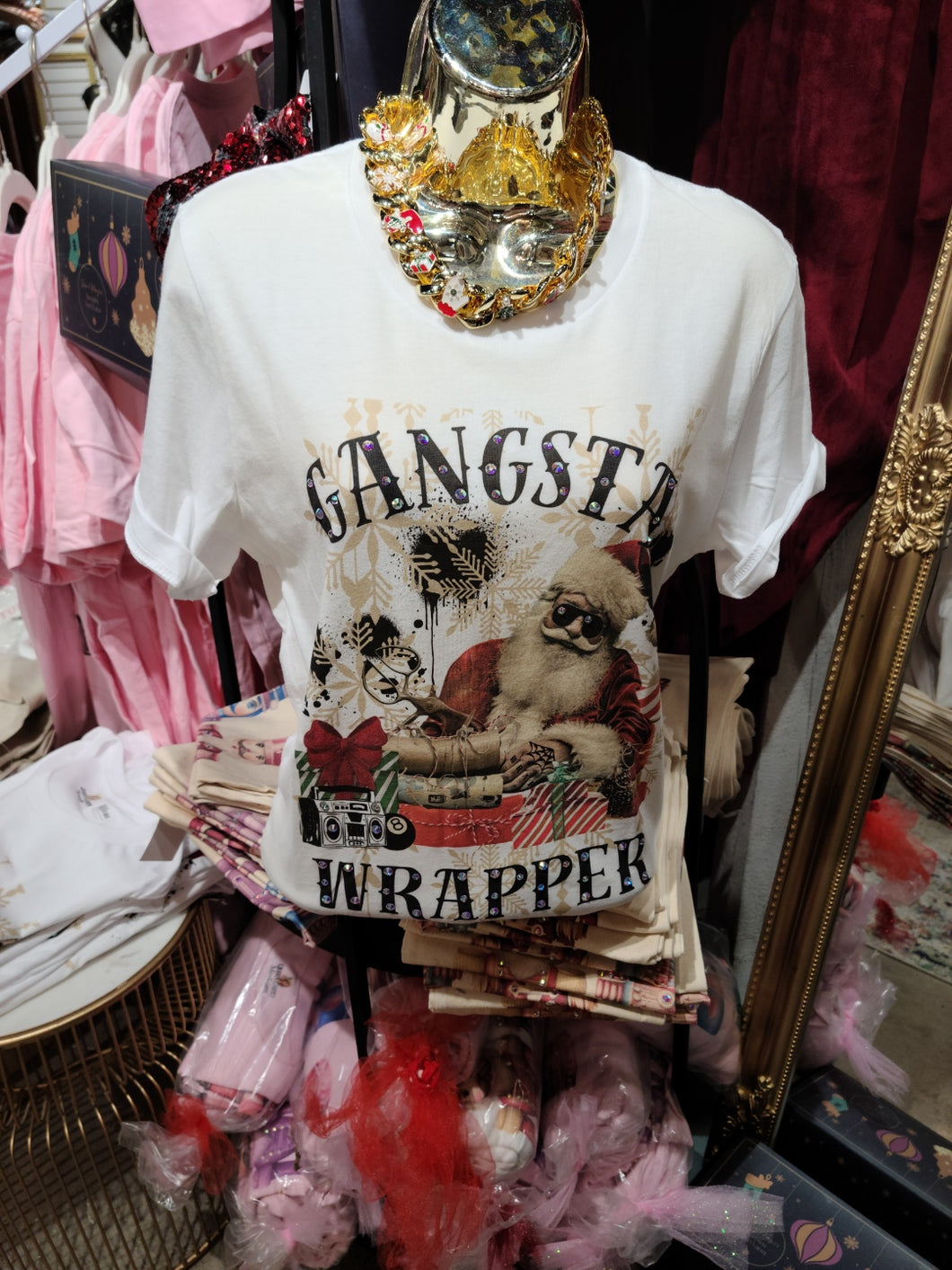 Santa Gangsta Wrapper Bling T-Shirt