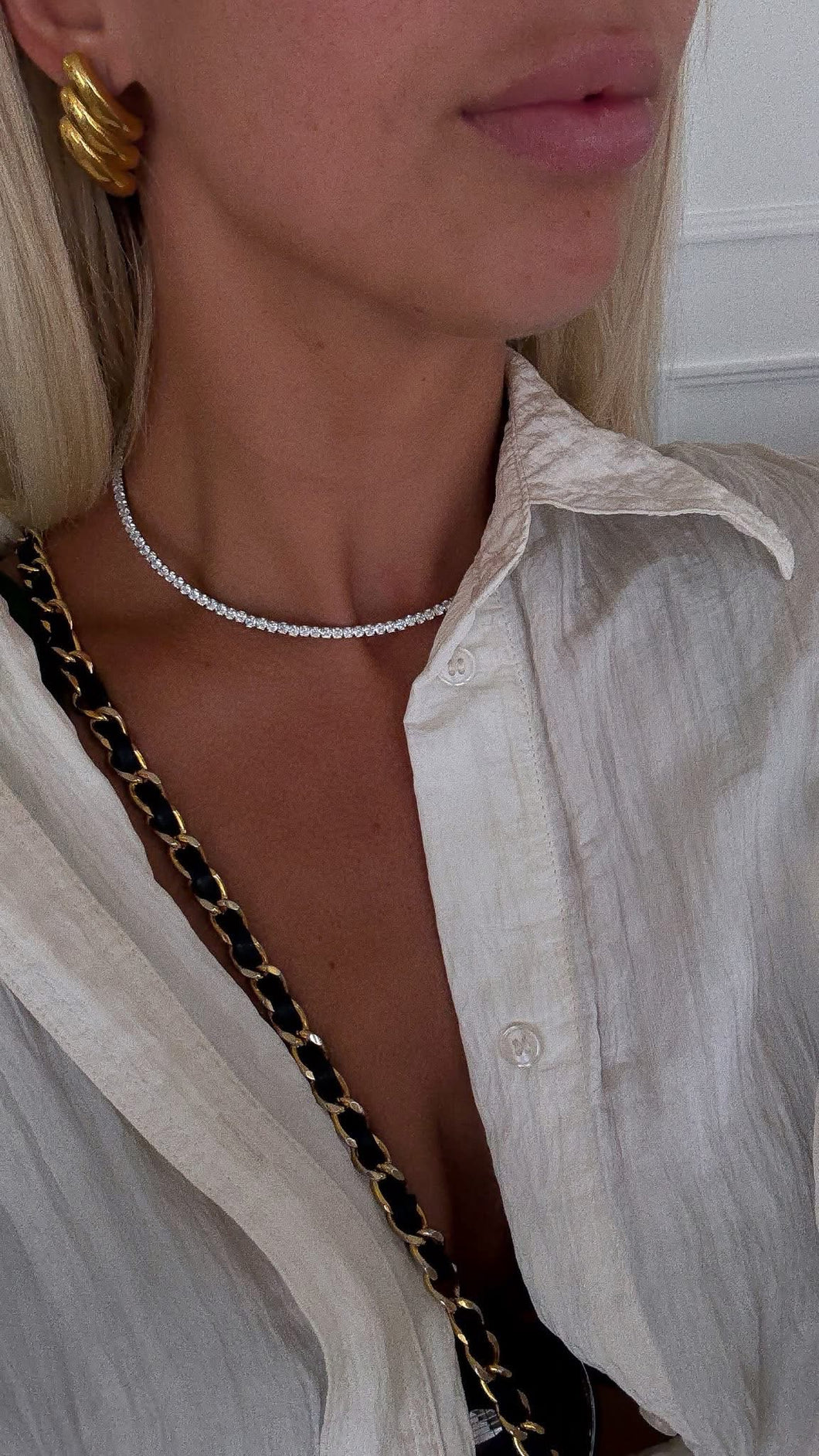 Tennis Choker Necklace Water Resistant