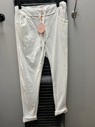 Made In Italy White stretch pant