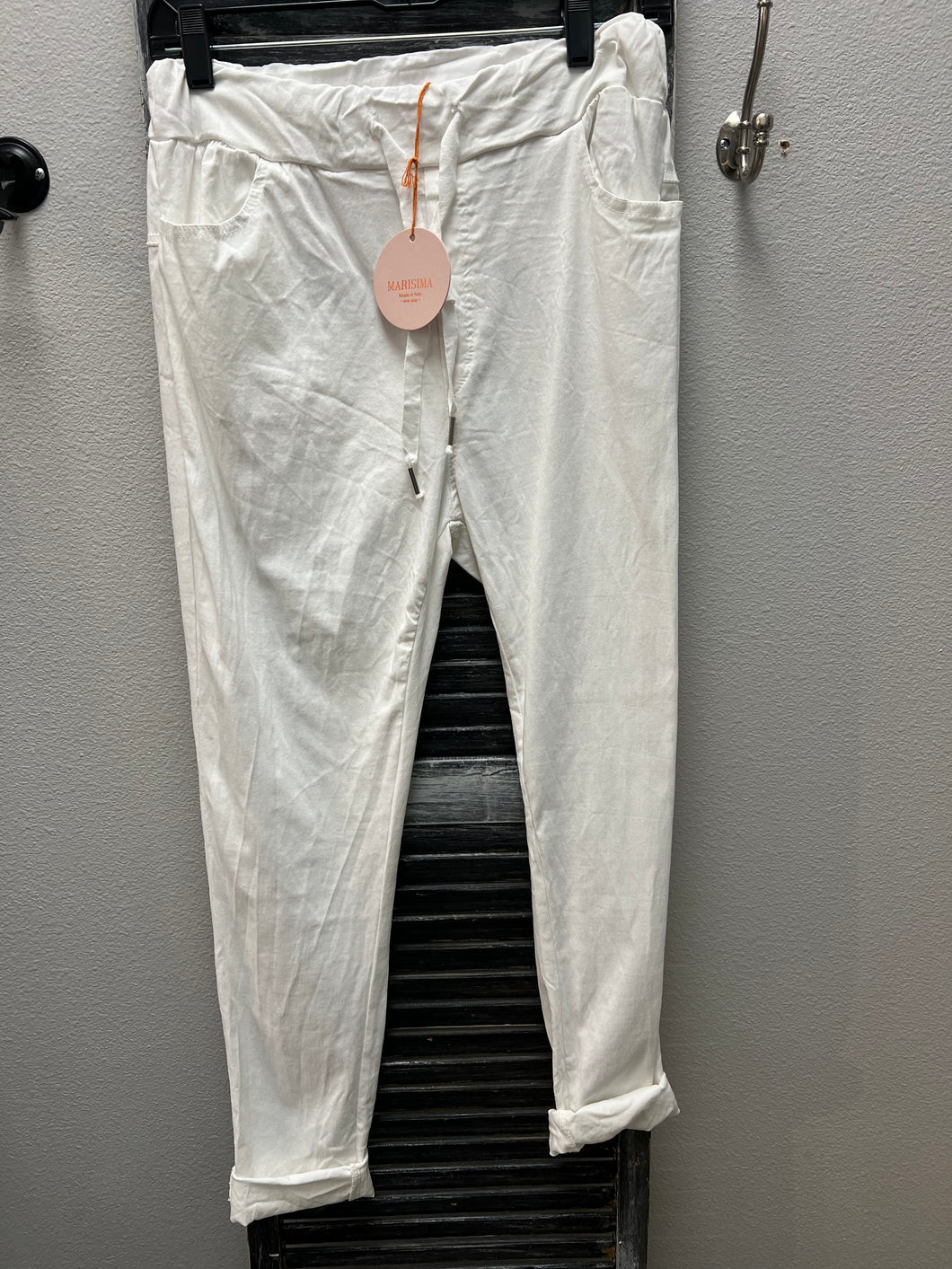 Made In Italy White stretch pant