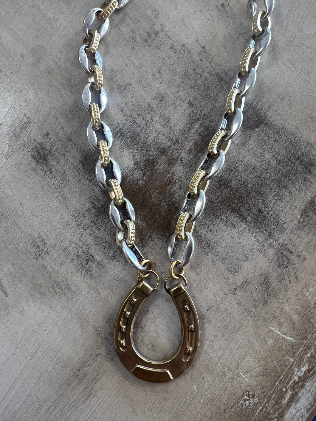 EKD Horseshoe Necklace Mixed Metal