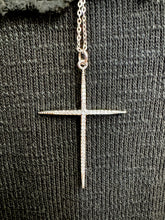 Load image into Gallery viewer, Silver Cross Bling Necklace