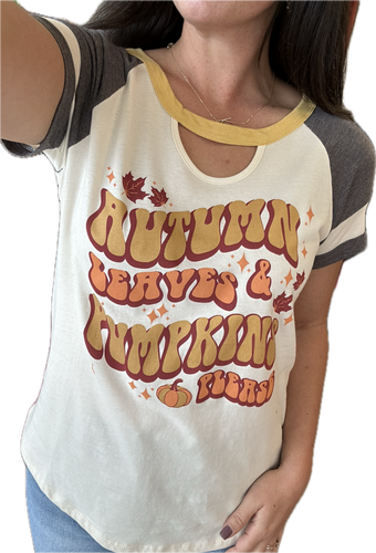 Autumn Leaves & Pumpkins Please shirt